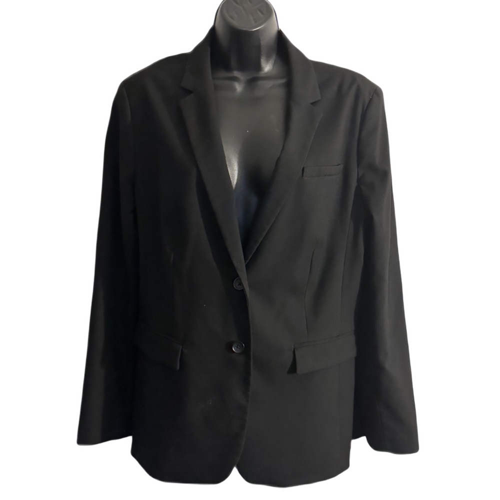 Banana Republic 14 black lined one button women’s blazer suit coat